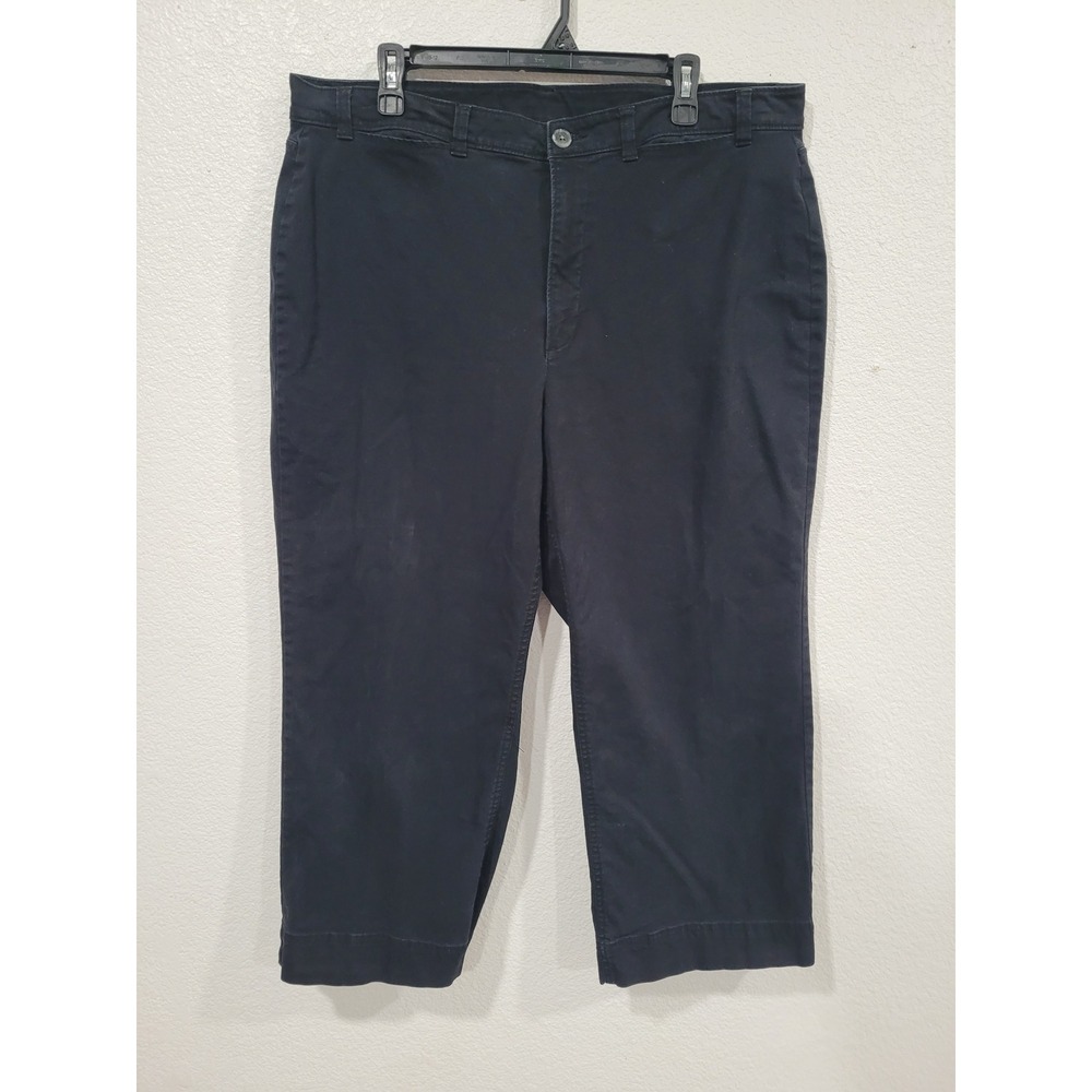 Old Navy Womens Wide Leg Cropped Pants High Rise Black Size 18 #12